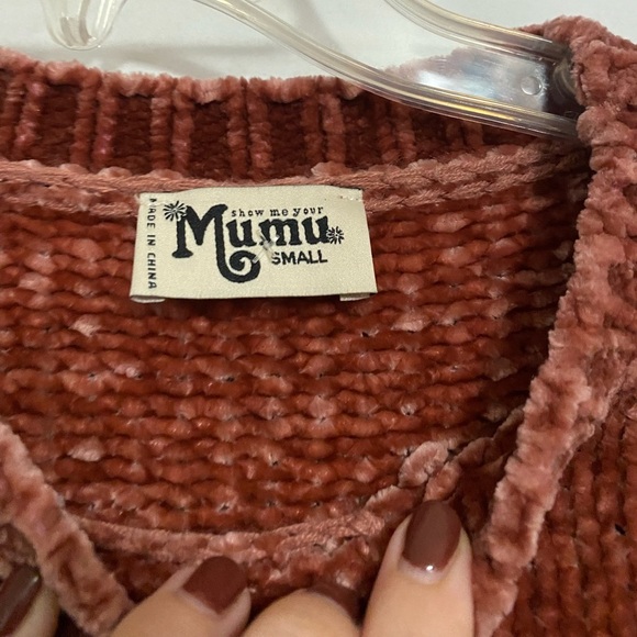 Mumu Jesse Sweater in Mauve Chenille - Picture 2 of 6